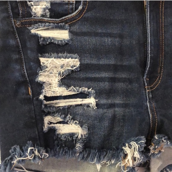 American Eagle High Rise Distressed Denim Shorts - Picture 2 of 3